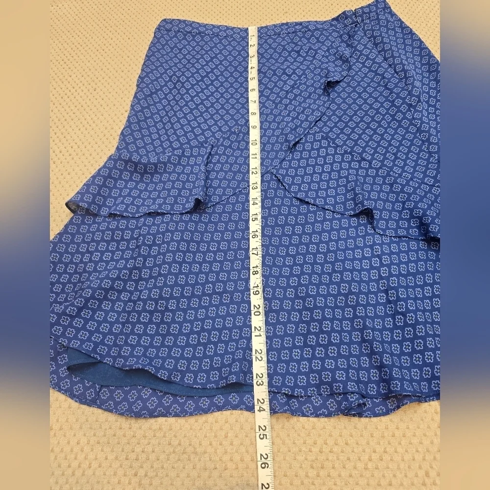 MICHAEL KORS WOMEN'S Blue  SWIRL LAYERED RUFFLE TIERED SKIRT  SIZE 12